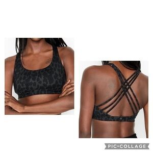 VICTORIA’S SECRET Women’s Strappy Leopard Print Low Impact Sports Bra Size S